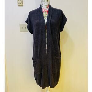 Gray Barefoot Dreams Sweater Robe Classic Cozy UltraChick Lite Lounge Cardigan S